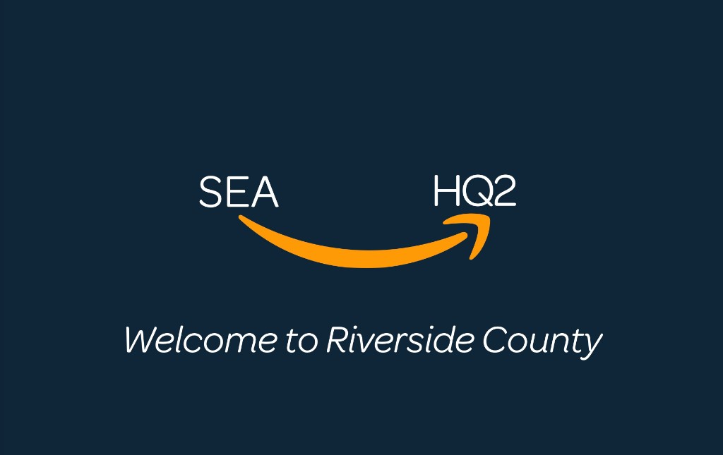 Amazon HQ2 brochure front cover — Welcome to Riverside County