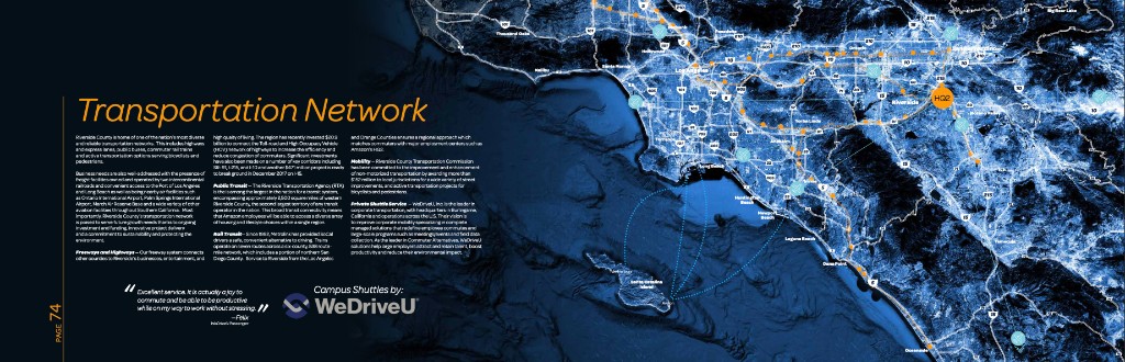 Page 74 — Transportation Network spread with Southern California HQ2 connectivity map
