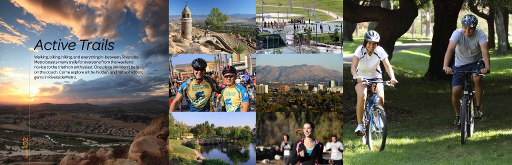 Page 102 — Active Trails spread with Riverside Metro hiking and cycling photography