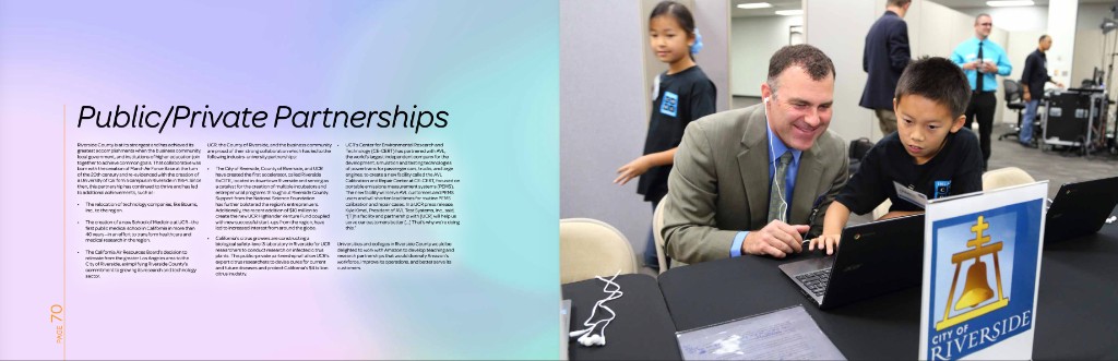 Page 70 — Public Private Partnerships spread with City of Riverside technology program