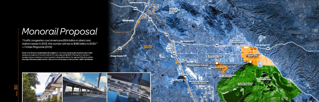 Page 30 — Monorail Proposal spread with regional transit map