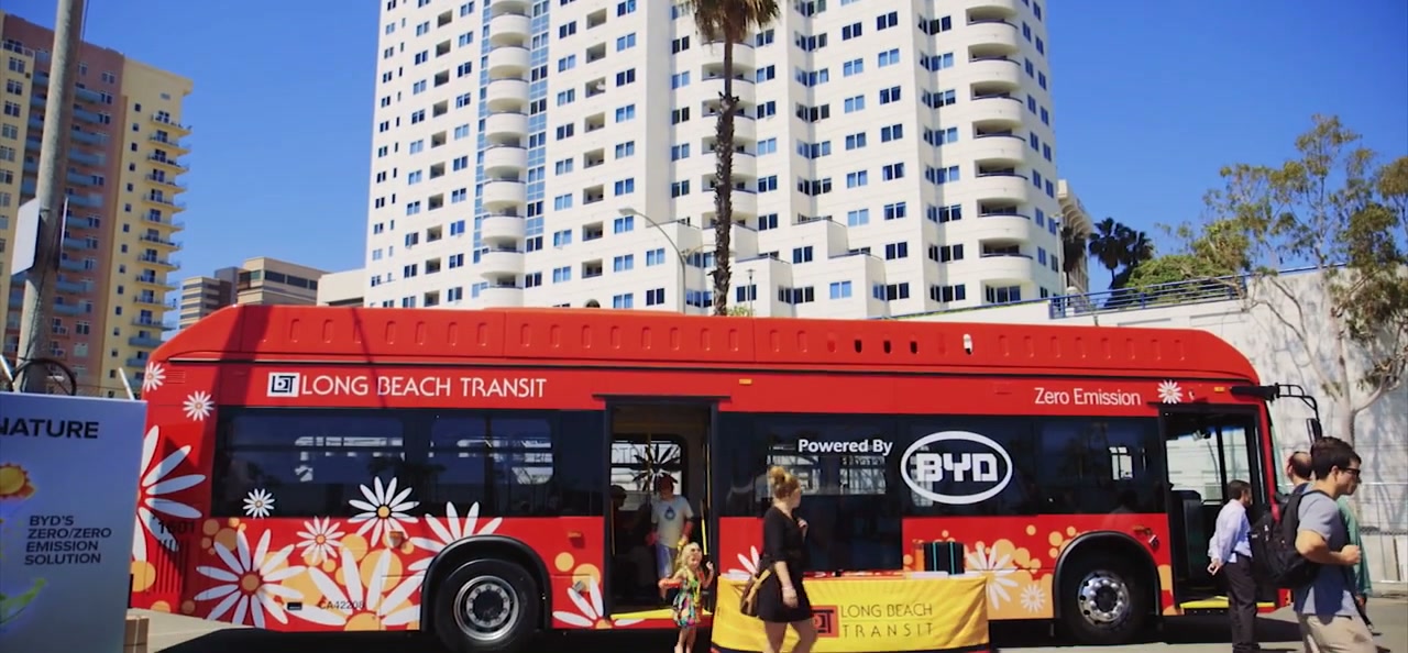 Long Beach Transit zero-emission bus powered by BYD