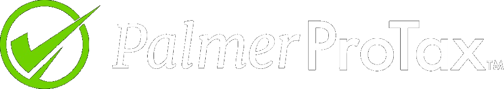 Palmer ProTax™ rebrand — horizontal wordmark with green checkmark