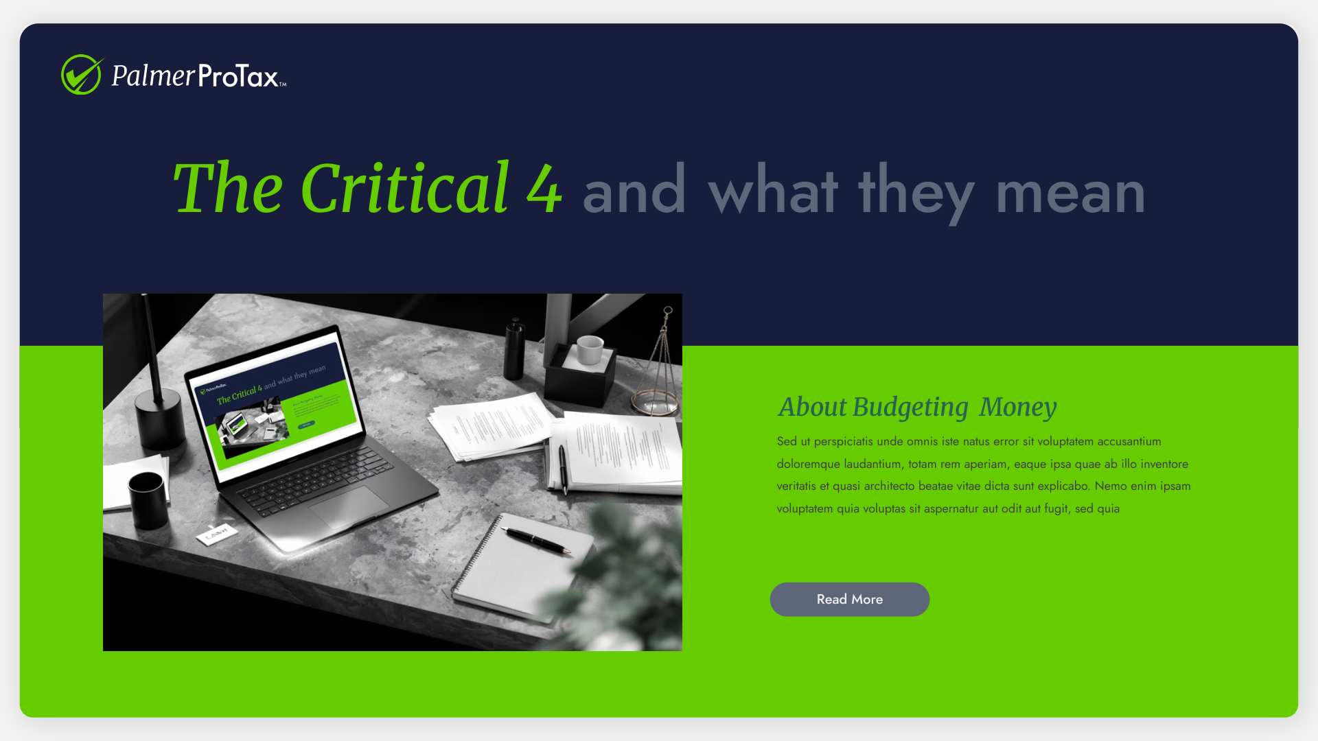 Palmer ProTax™ presentation — The Critical 4 and what they mean