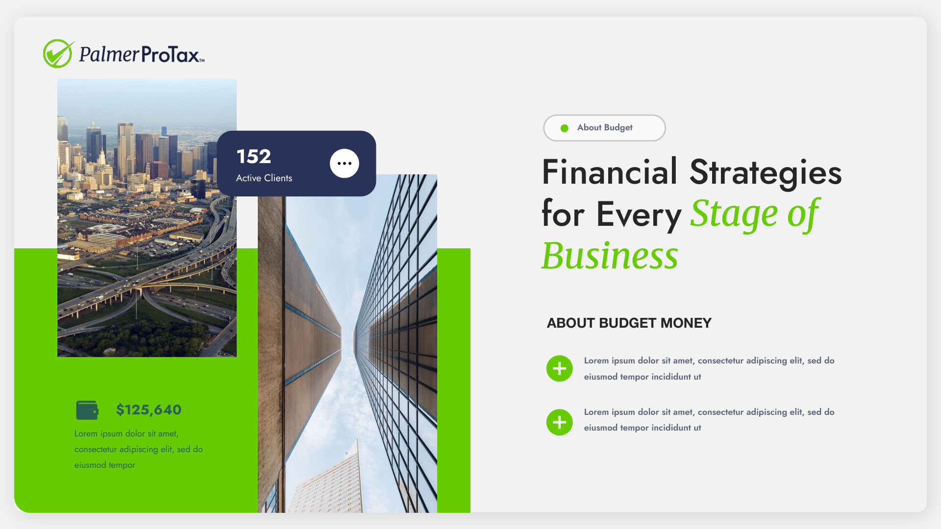 Palmer ProTax™ presentation — Financial Strategies for Every Stage of Business