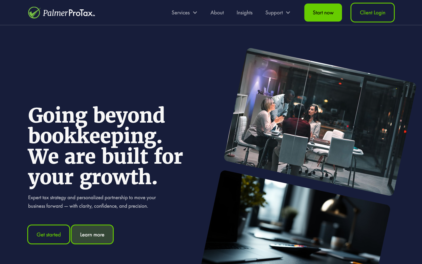 Palmer ProTax™ homepage — tax strategy and advisory for small business growth