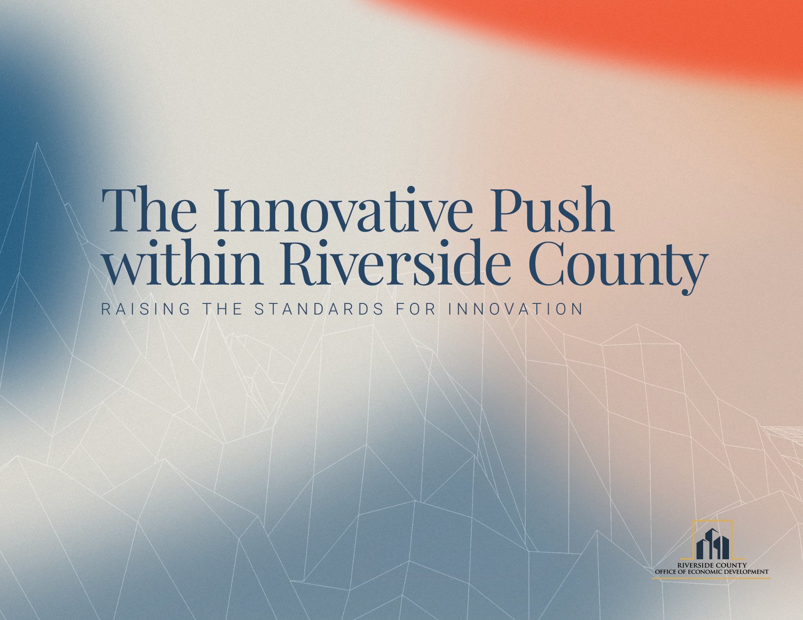 Riverside County Innovation brochure cover — Raising the Standards for Innovation