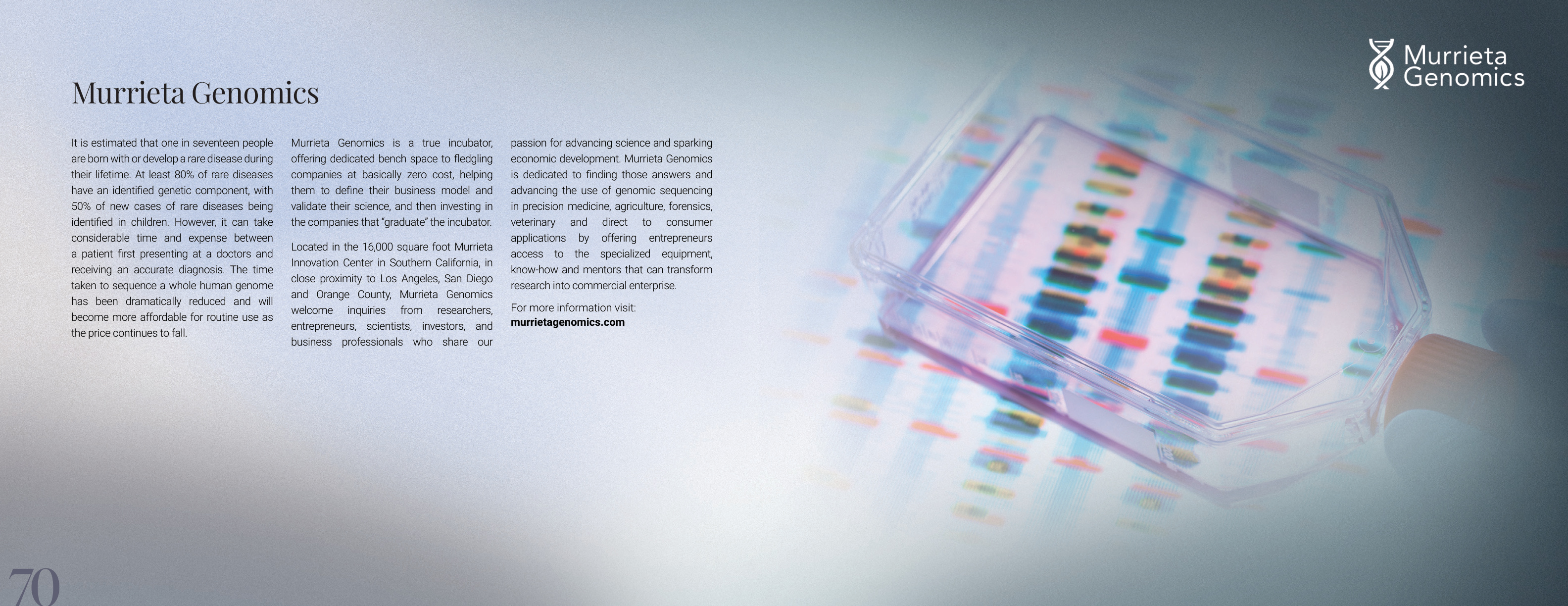 Murrieta Genomics — genomics incubator at the Murrieta Innovation Center
