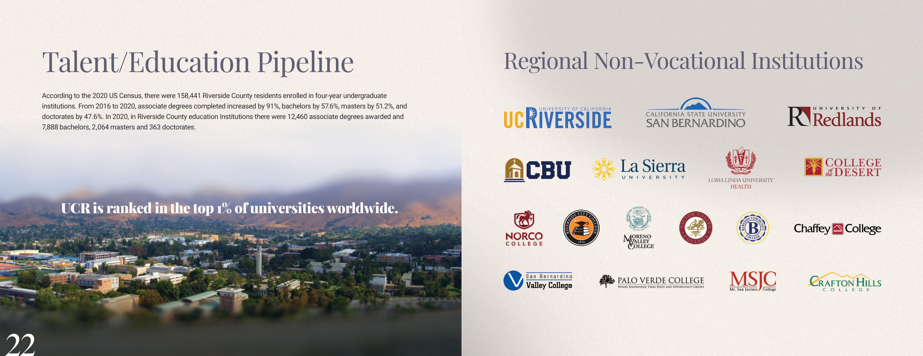 Talent and Education Pipeline — UCR rankings and degree completion statistics