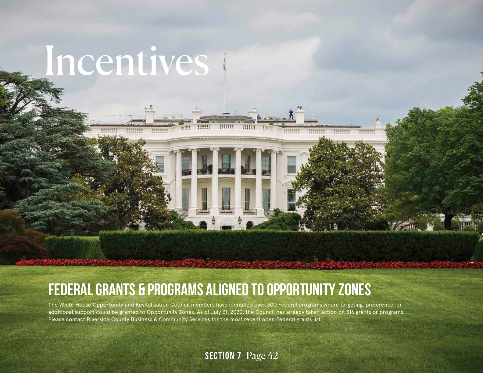 Federal grants and programs aligned to Opportunity Zones