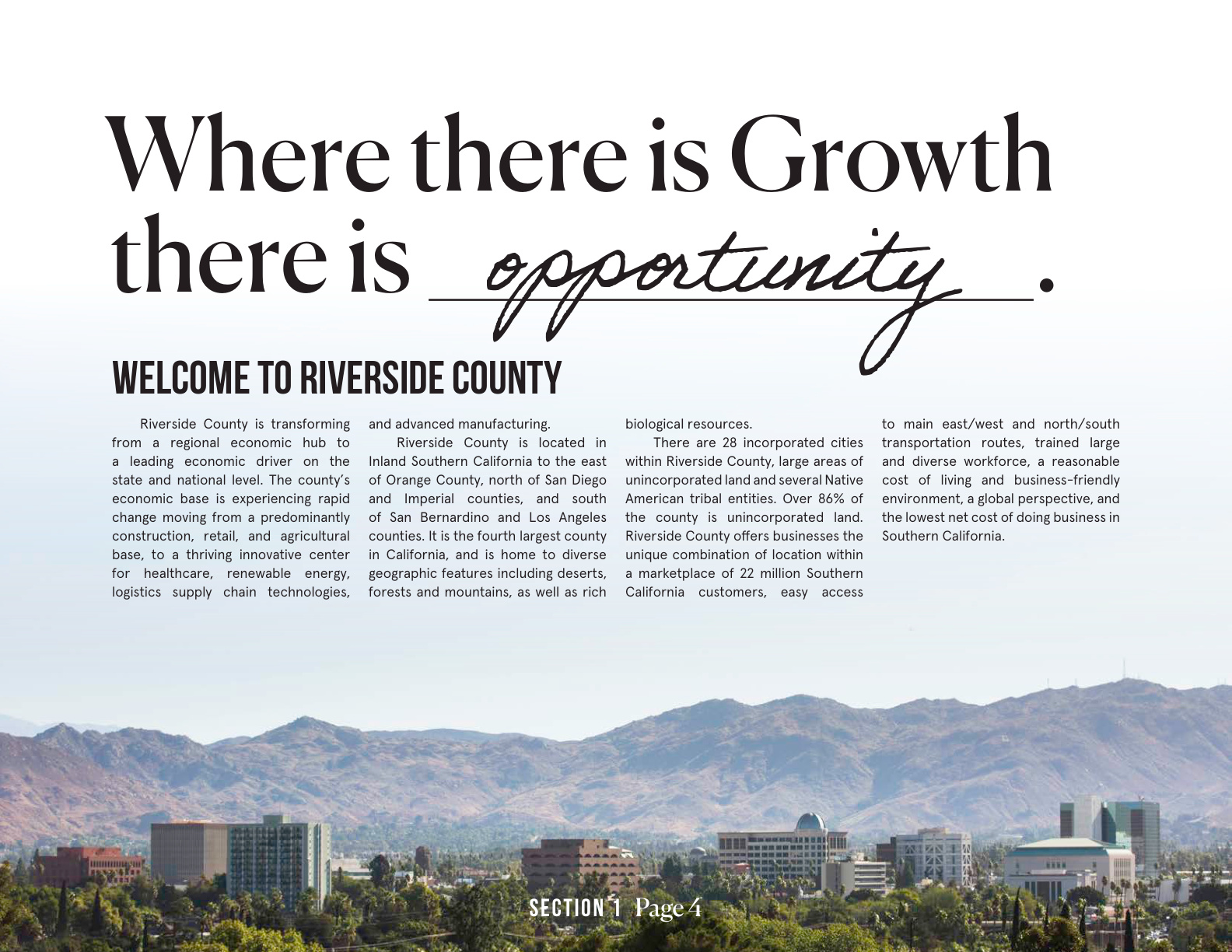 Where there is Growth there is Opportunity — Riverside County economic transformation spread